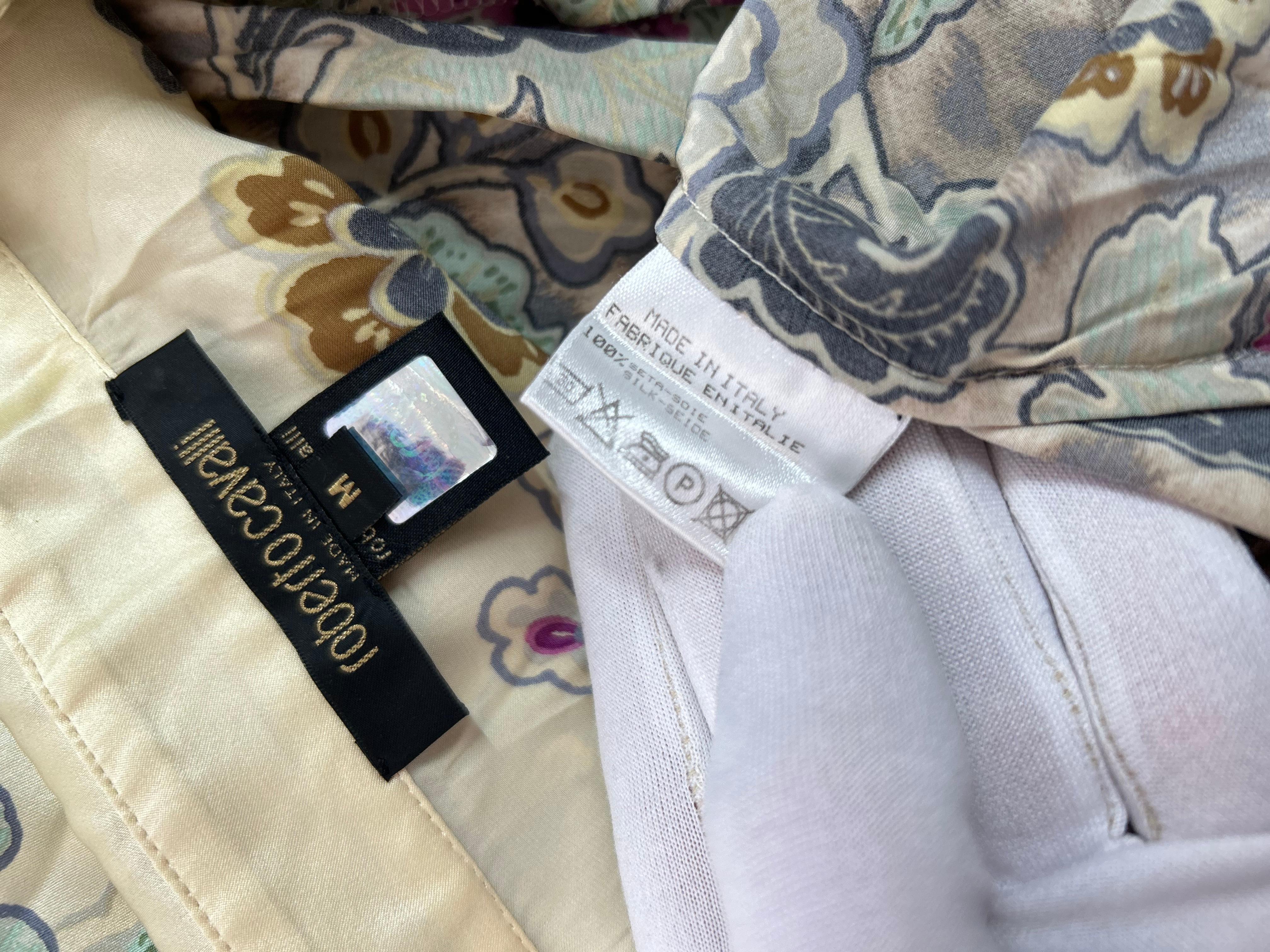 2003 Roberto Cavalli 3 piece gold silk set (top, shirt and maxi skirt) For Sale 5