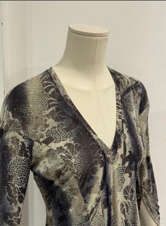 2003 Roberto Cavalli abstract print midi dress