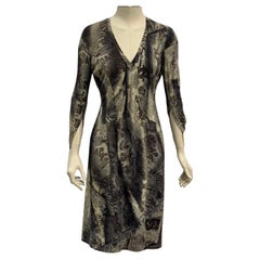 2003 Roberto Cavalli abstract print midi dress