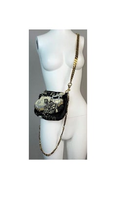 2003 Roberto Cavalli Black Gold Chain Constellation Zodiac Astrology Bag