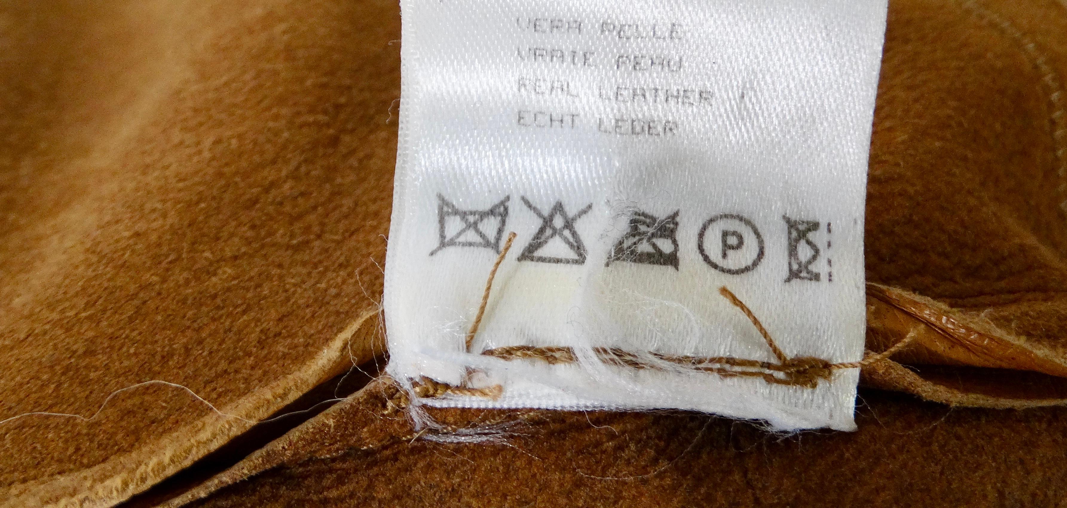 2003 Roberto Cavalli Brown Leather Jacket With Hand-Painted Butterfly Motif For Sale 8