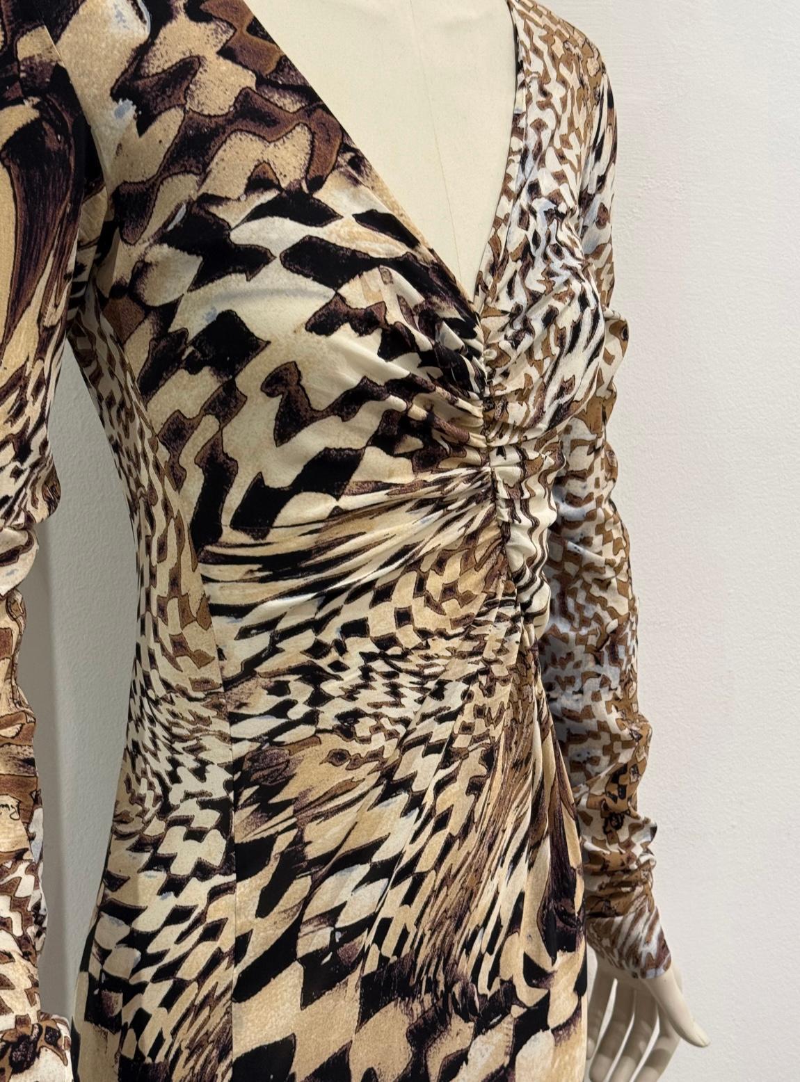 2003 Roberto Cavalli geometric psychedelic dress in vendita 1