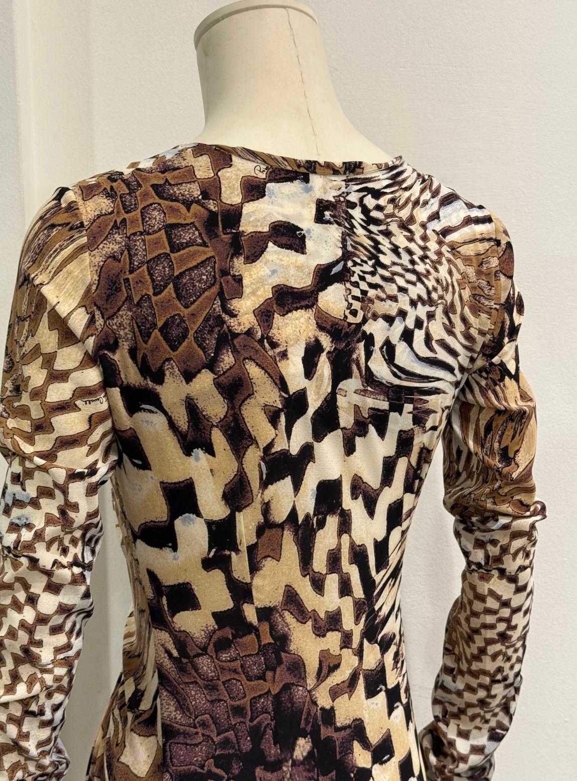 2003 Roberto Cavalli geometric psychedelic dress in vendita 4