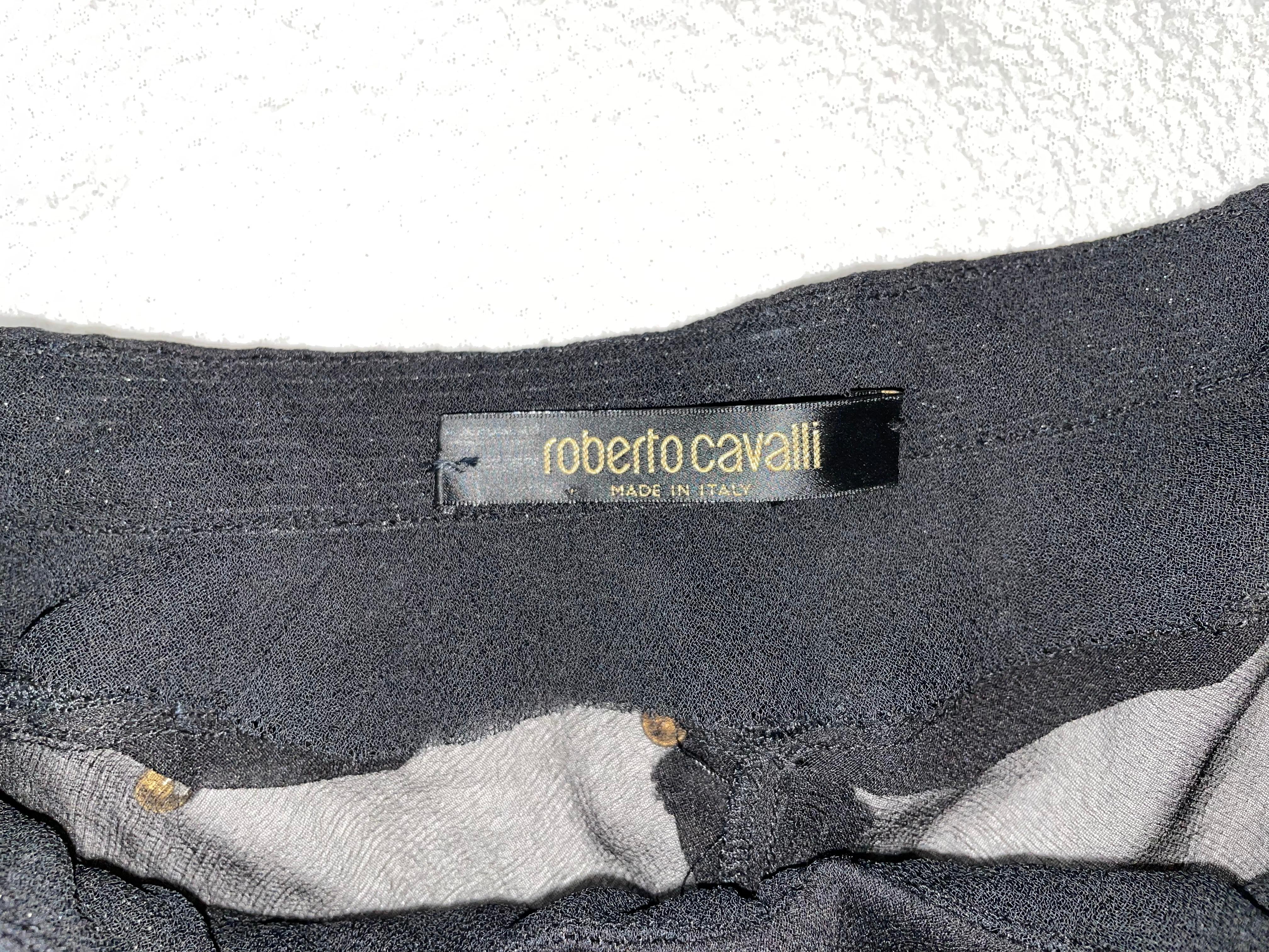 2003 Roberto Cavalli Gypsy Satin Bustier & Sheer Black Embellished Maxi Skirt Se 2