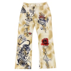 2003 Roberto Cavalli iconic tattoo jeans
