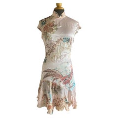 2003 ROBERTO CAVALLI JAPANISE SILK MINI DRESS Size M