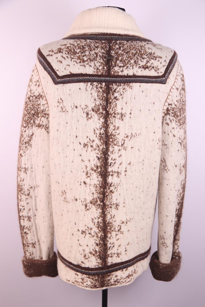 2003 Roberto Cavalli übergroße Strickjacke AW 2003 (Beige) im Angebot