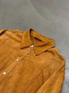 2003 Roberto Cavalli western suede leather shirt