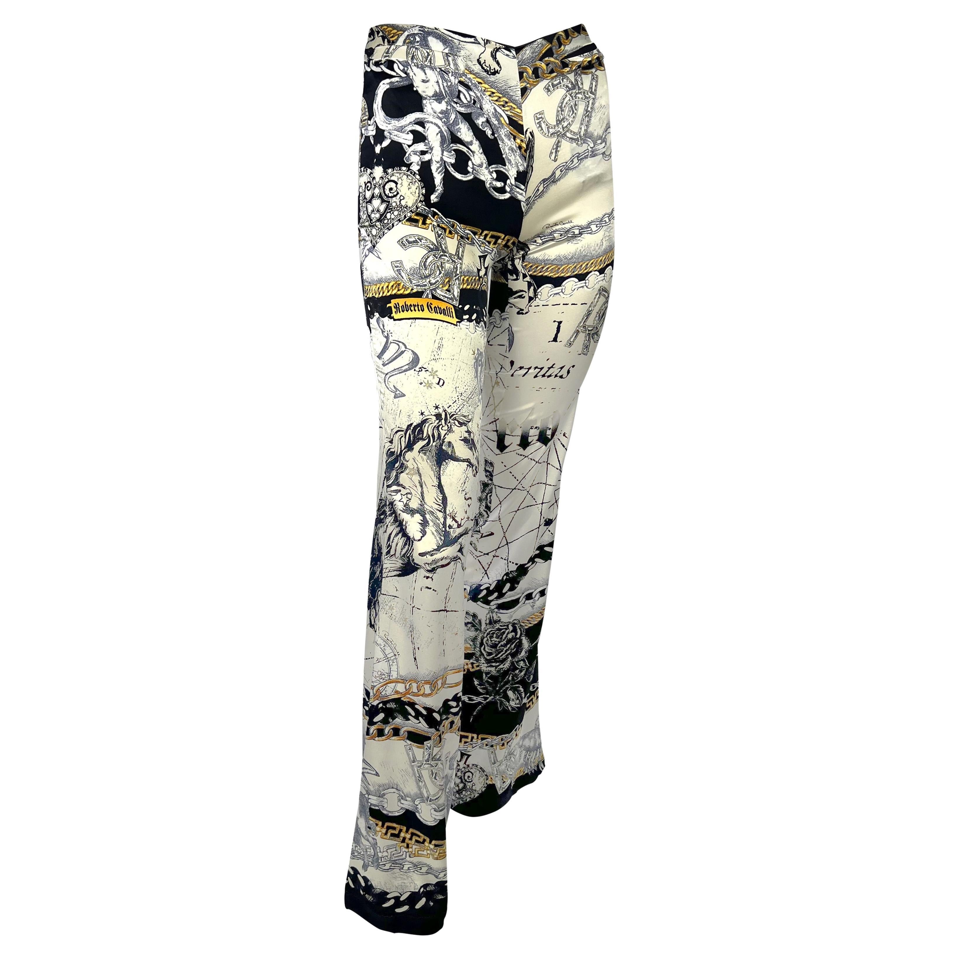 2003 Roberto Cavalli White Astrology Print Stretch Silk Satin Logo Pants  For Sale at 1stDibs | roberto cavalli astrology jeans, astrology pants, roberto  cavalli pants