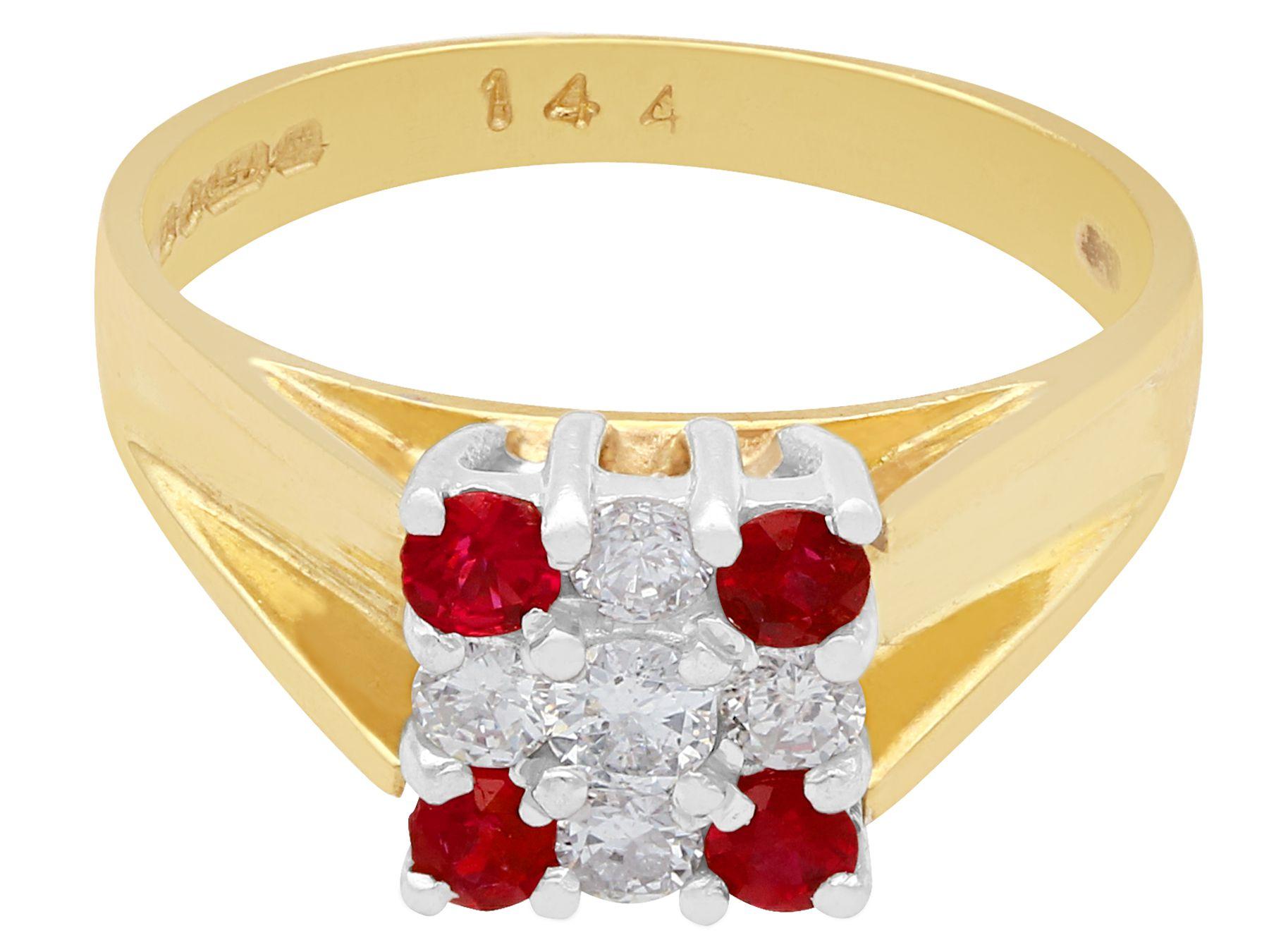 Round Cut 2003, Ruby and Diamond Yellow Gold Cocktail Ring For Sale