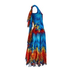 2003 Runway Alexander McQueen Irere Feather Print Dress