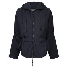 2003 Runway Issey Miyake Black Puffer Jacket with Ruched Design
