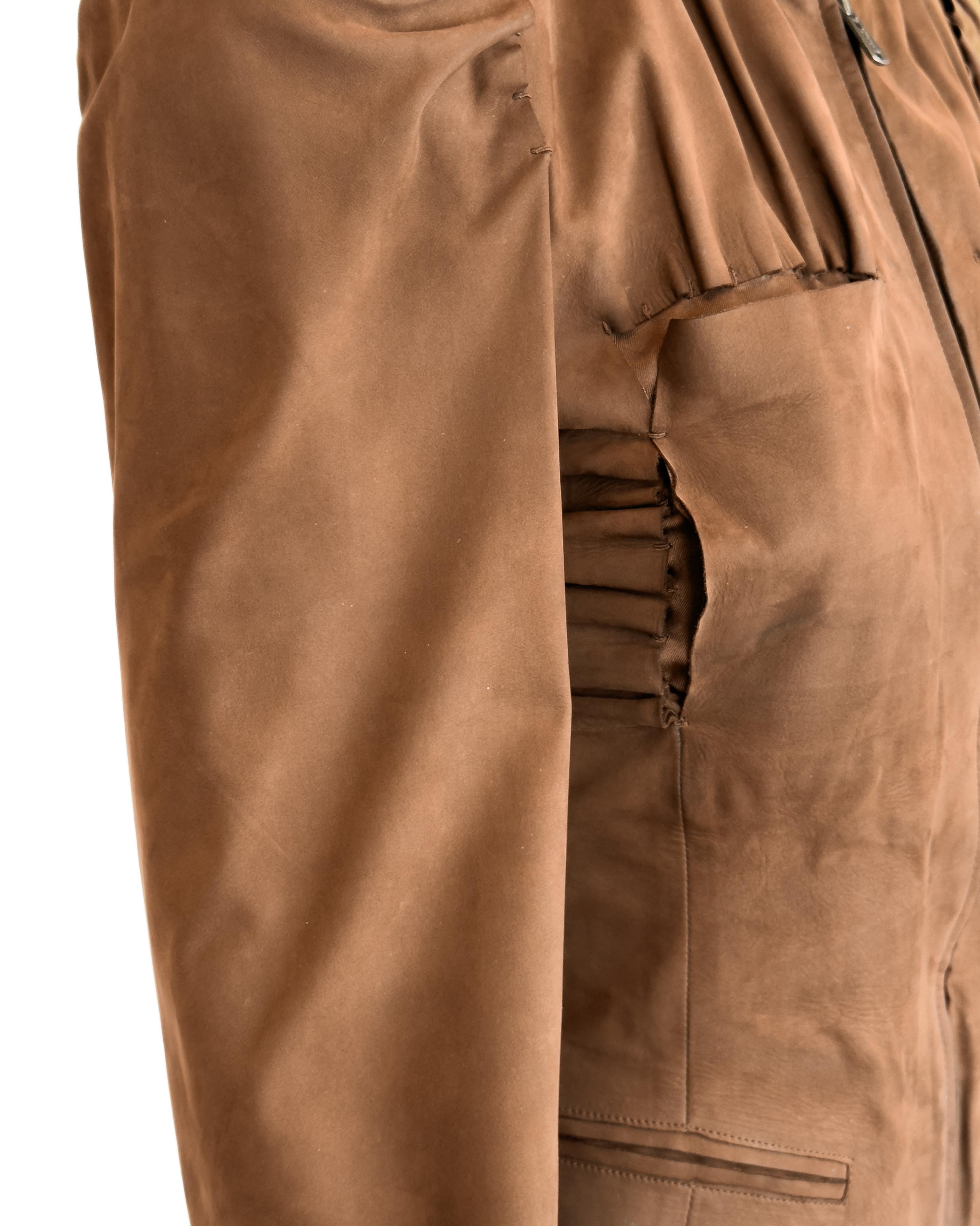 2003 Spring/Summer Yves Saint Laurent Brown Suede Bomber Jacket in vendita 1