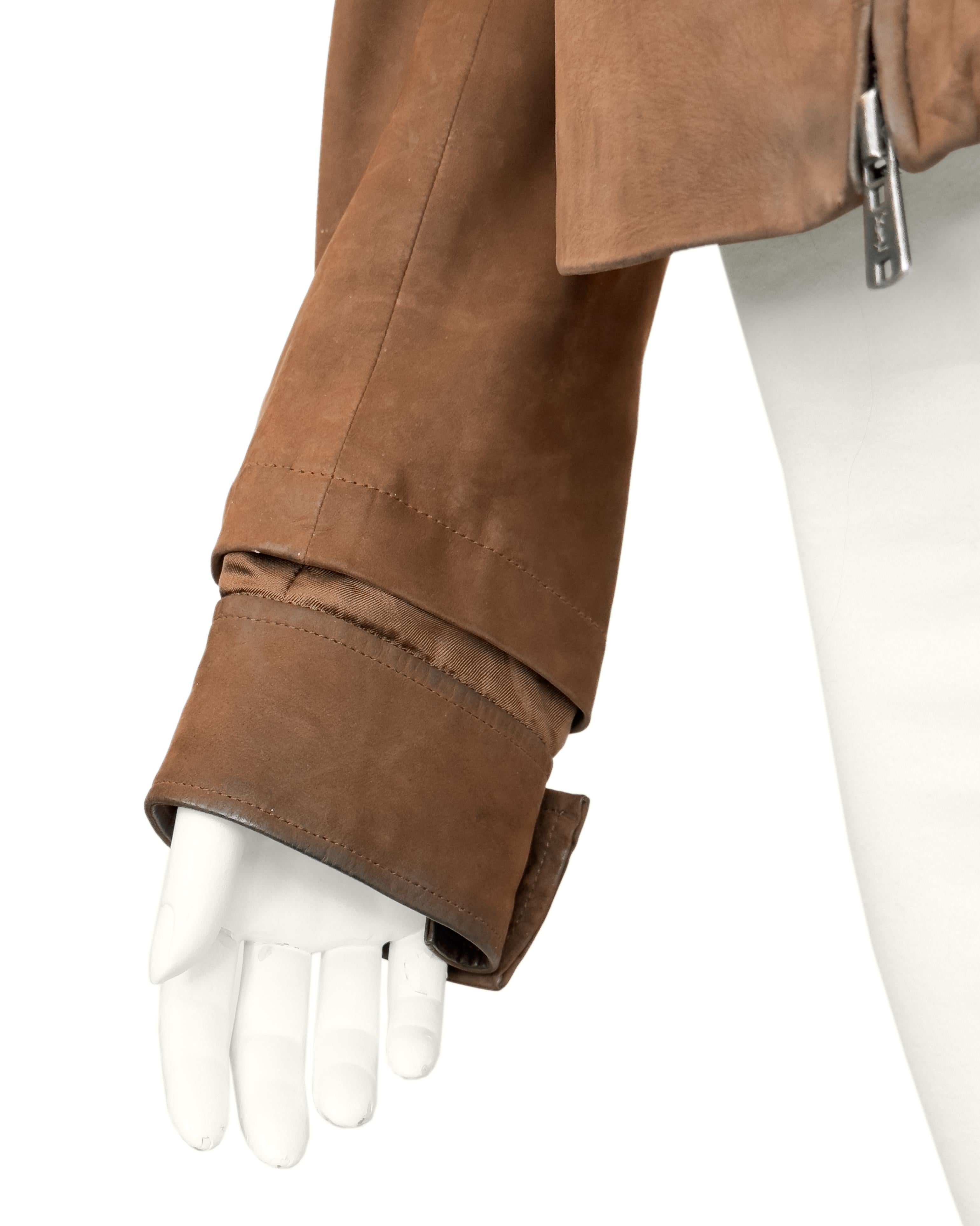 2003 Spring/Summer Yves Saint Laurent Brown Suede Bomber Jacket in vendita 2
