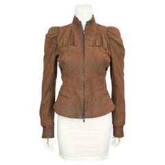 2003 Spring/Summer Yves Saint Laurent Brown Suede Bomber Jacket