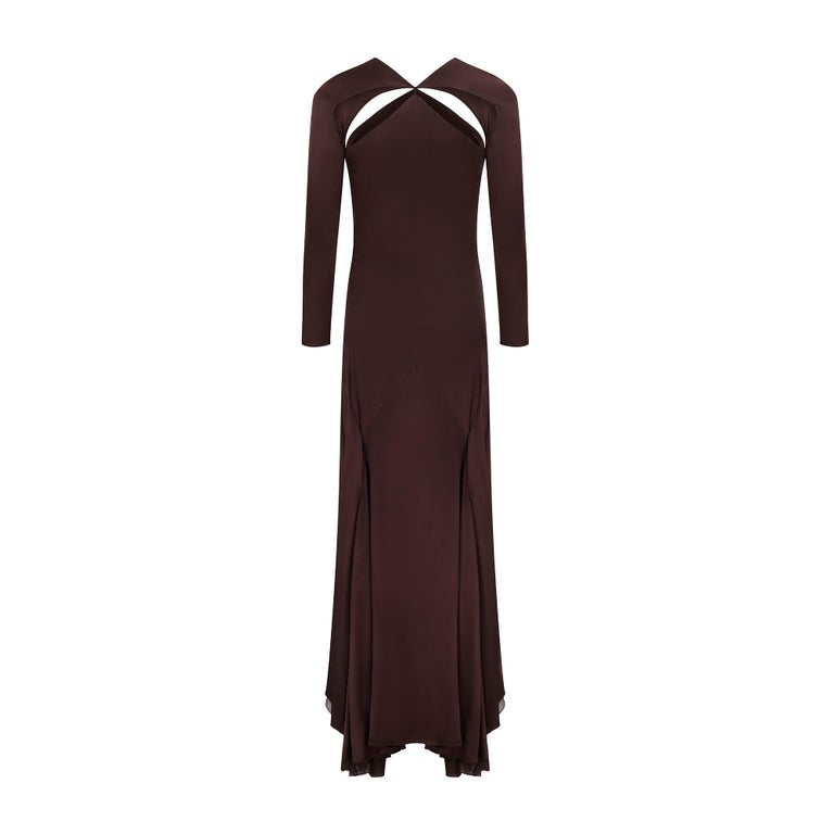 stella mccartney formal dresses Bright Red Long Sleeves V-neck High Slit Formal Dresses , CP0034 – clover  sew main image 0