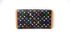 2003 Takashi Murakami x Louis Vuitton Porte Tresor Black Multicolor Wallet