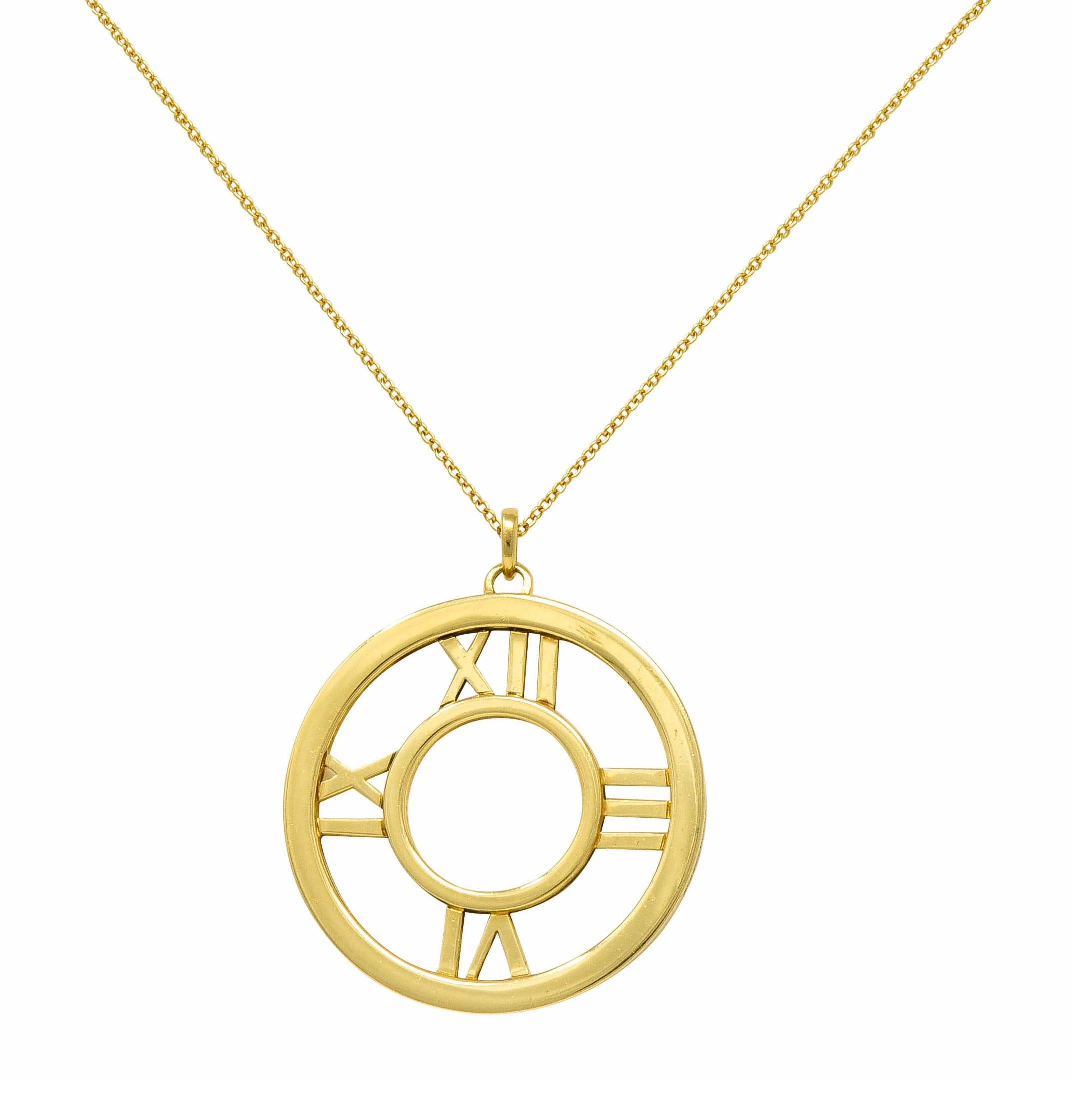 2003 Tiffany & Co. 18 Karat Gold Circular Atlas Pendant Necklace 2