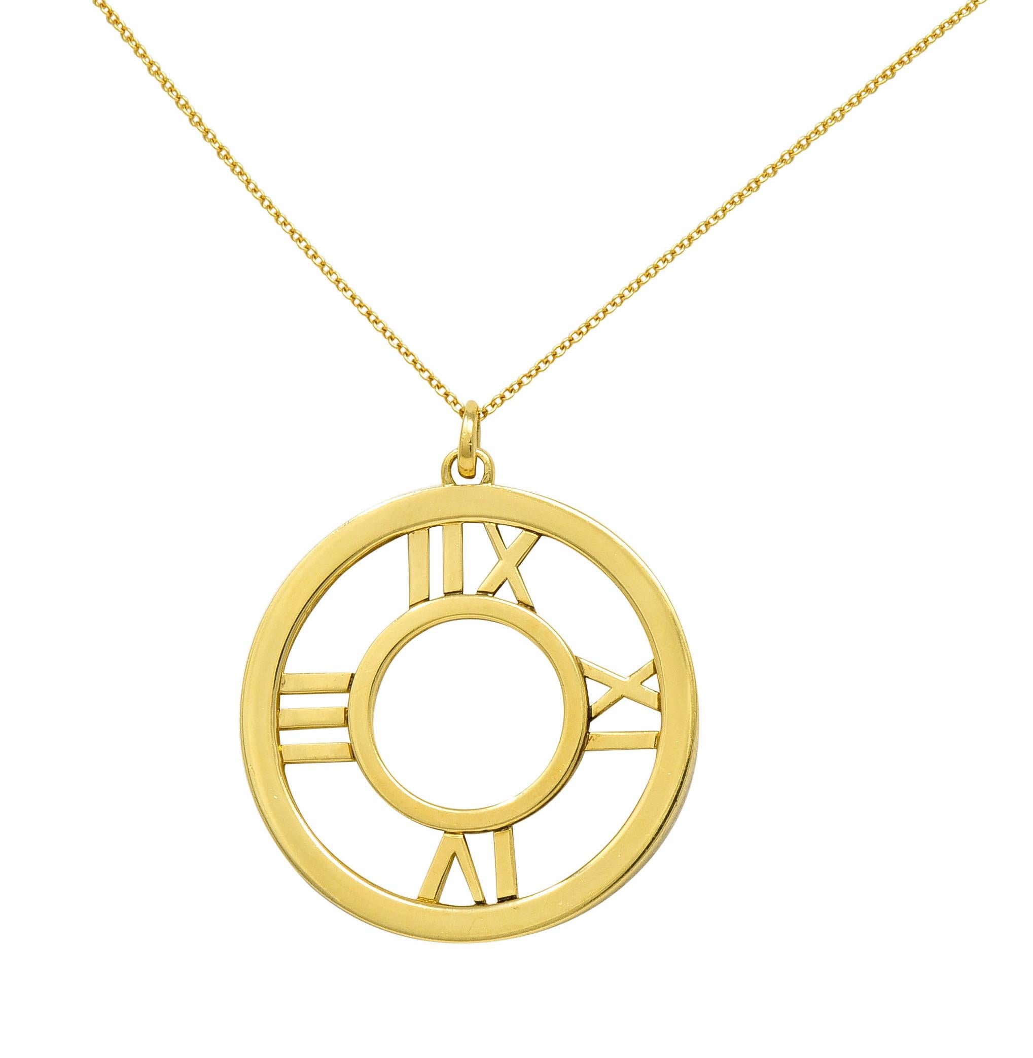 2003 Tiffany & Co. 18 Karat Gold Circular Atlas Pendant Necklace 1
