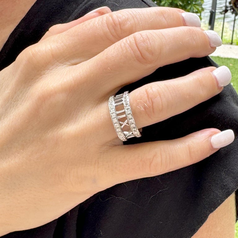 2003 Tiffany and Co. Atlas 18 Karat White Gold Diamond Band