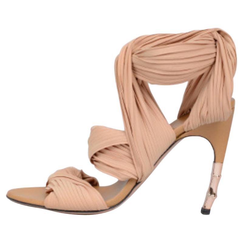 2003 Tom Ford for Gucci Nude Sandals w/ Bamboo Heel