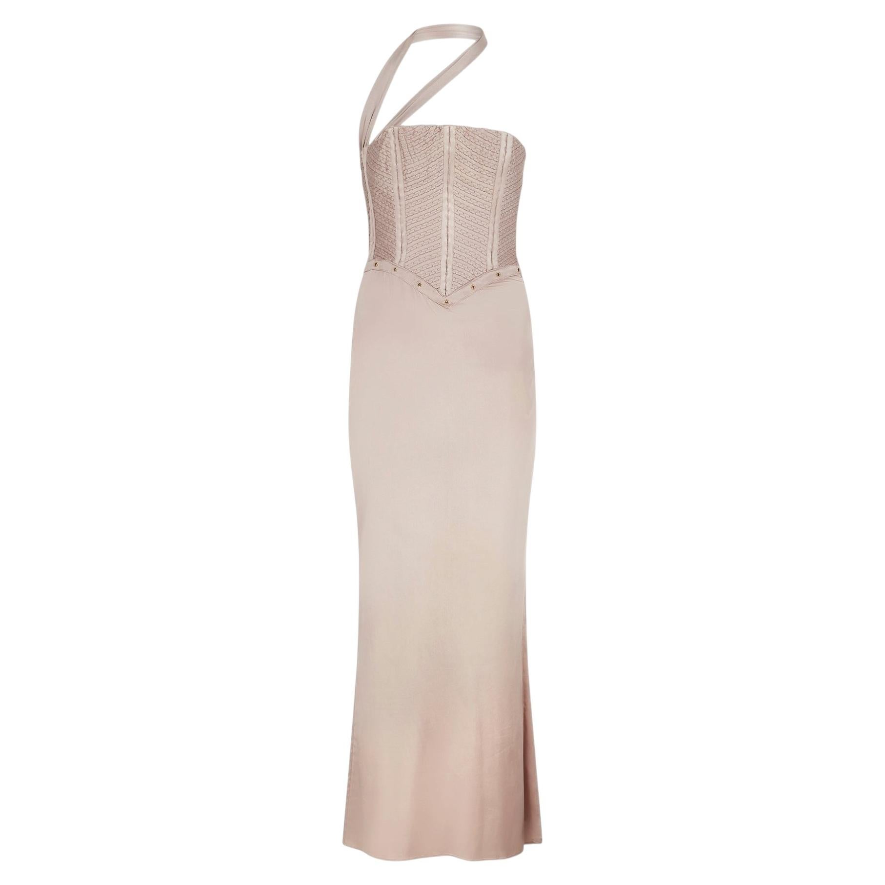 2003 Tom Ford for Gucci Runway Pink Strapless Corset Maxi Dress