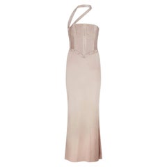 2003 Tom Ford for Gucci Runway Pink Strapless Corset Maxi Dress