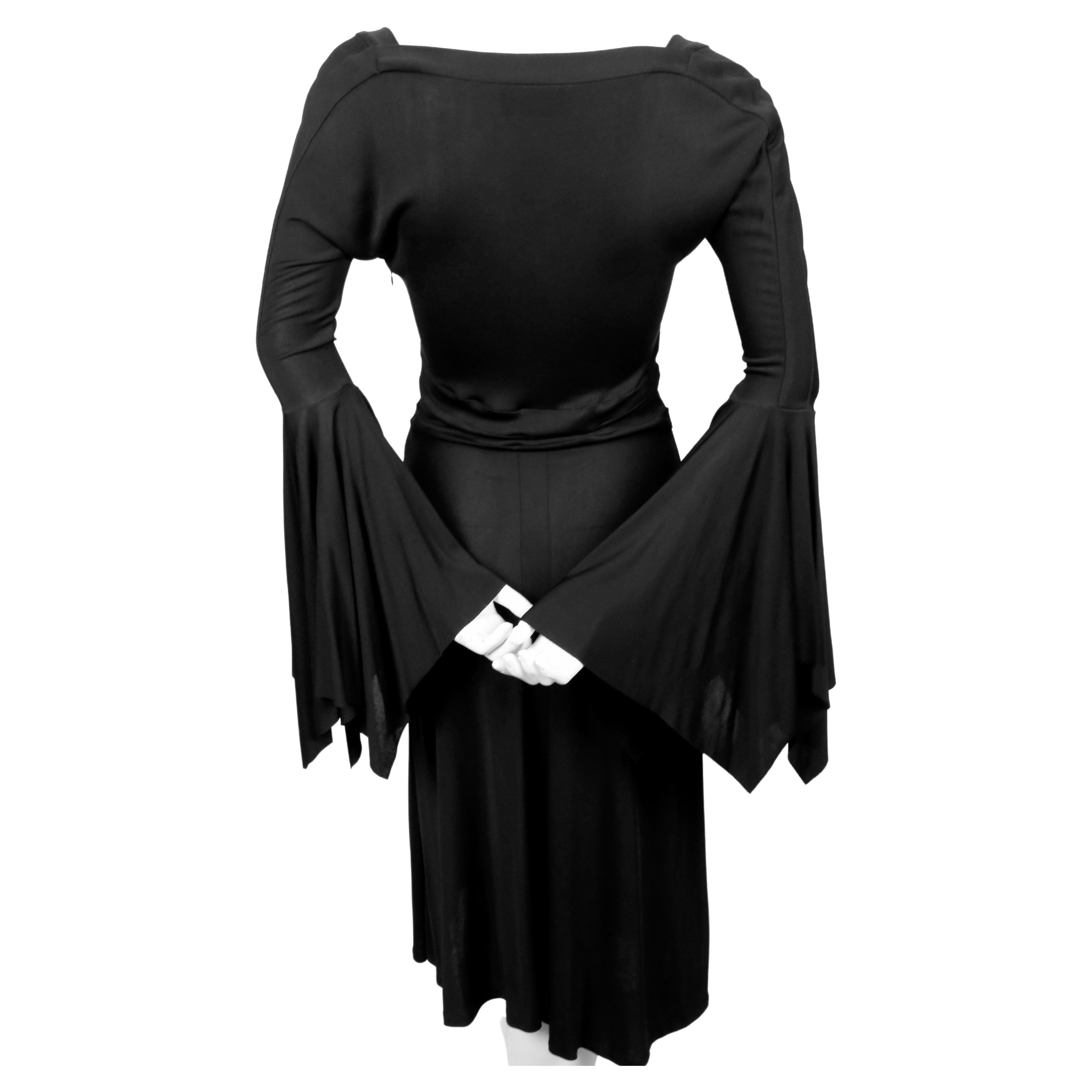Black 2003 TOM FORD for YVES SAINT LAURENT black runway dress with rose