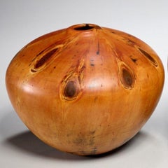 2003 Two Kelly Dunn Norfolk Pine Wood Studio Vases With Incised Mark Underside