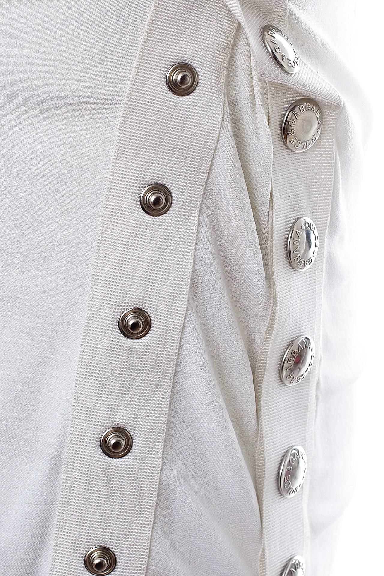 Gray 2003 Vintage Dolce & Gabbana White One shoulder dress For Sale