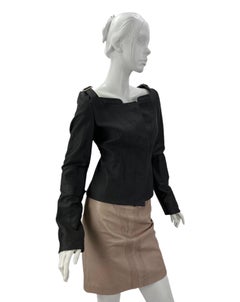 2003 Vintage Tom Ford for Gucci Chocolate Brown Corset Jacket Italian 40 US 4