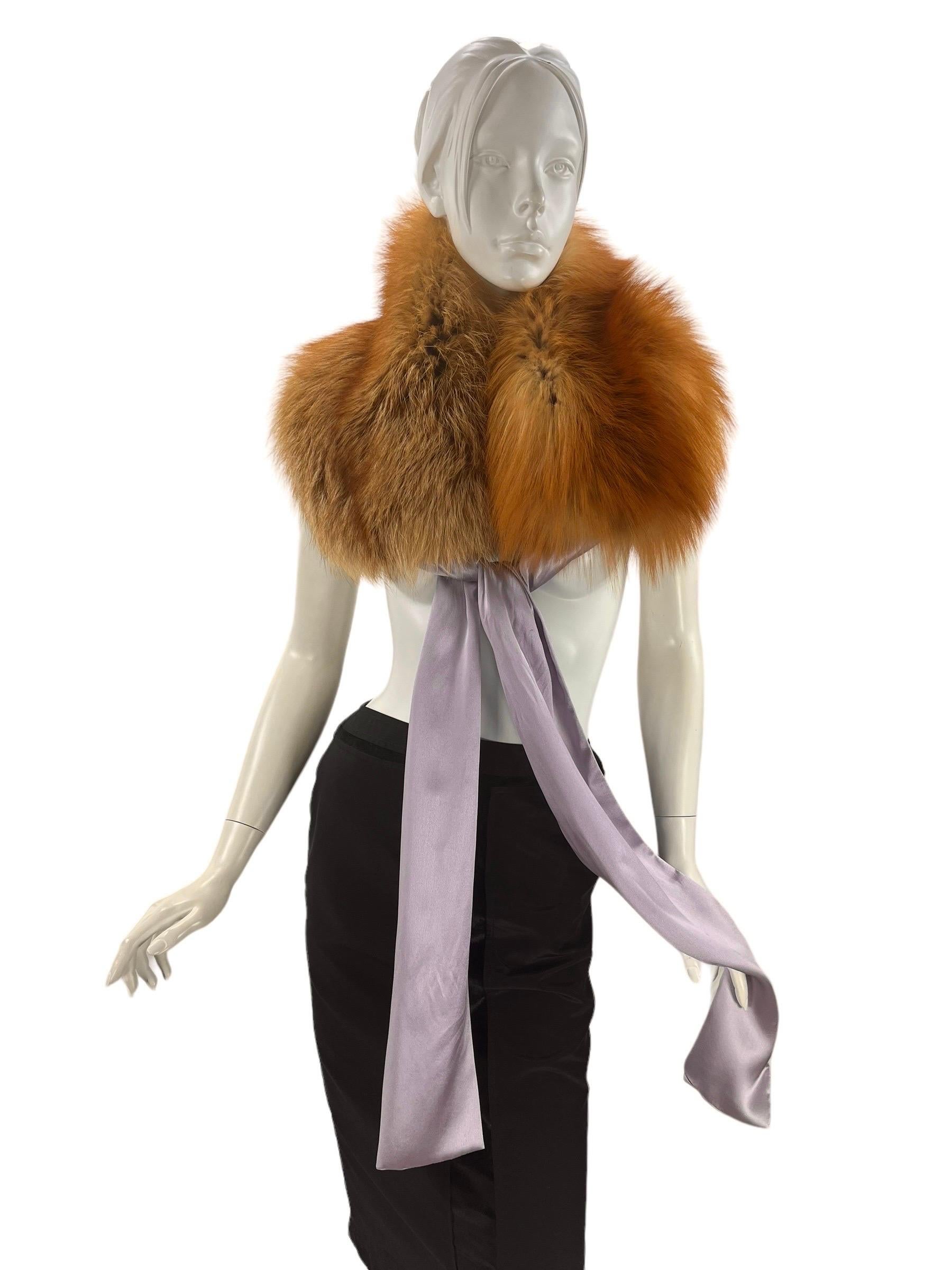 2003 Vintage Tom Ford for YSL Fox Fur Stole as seen on Rihanna 3