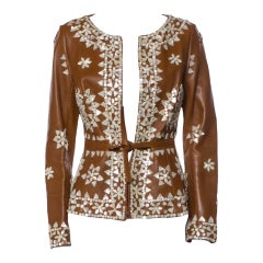 2003 Vintage Valentino Embellished Leather Jacket