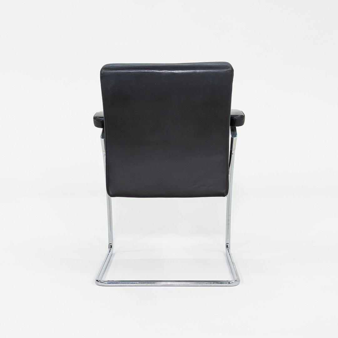 Moderno 2003 Poltrone da pranzo della collezione Art di Walter Knoll in pelle nera 4x Disponibile in vendita
