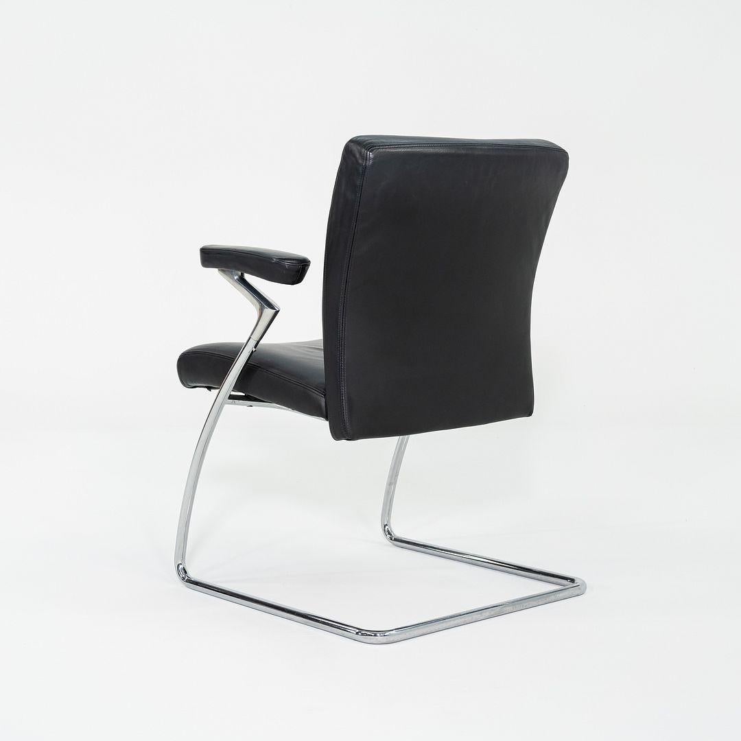 2003 Poltrone da pranzo della collezione Art di Walter Knoll in pelle nera 4x Disponibile In condizioni buone in vendita a Philadelphia, PA
