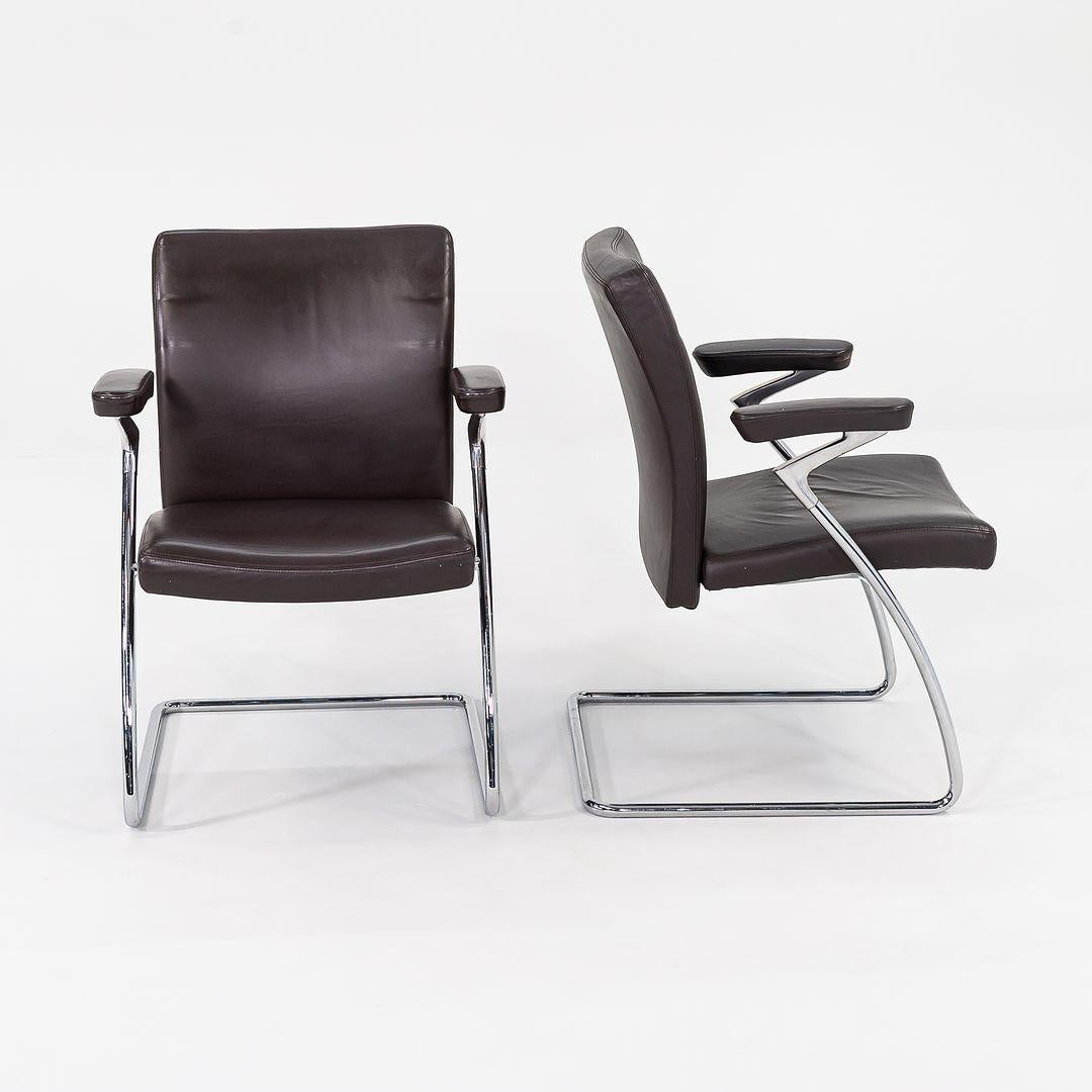 2003 Chaises à accoudoirs en acier et cuir Brown de la collection The Collective de Walter Knoll en vente 3