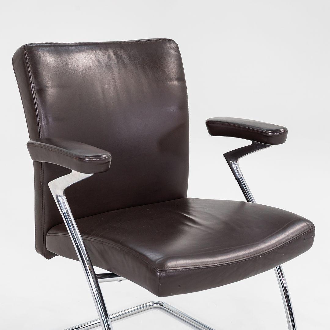 2003 Chaises à accoudoirs en acier et cuir Brown de la collection The Collective de Walter Knoll en vente 2