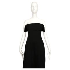 Abito da passerella senza spalline in cotone nero di Yohji Yamamoto del 2003 con orlo asimmetrico