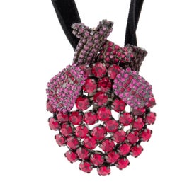 2003 Yves Saint Laurent by Tom Ford Anatomical Crystal Heart Pendant Necklace