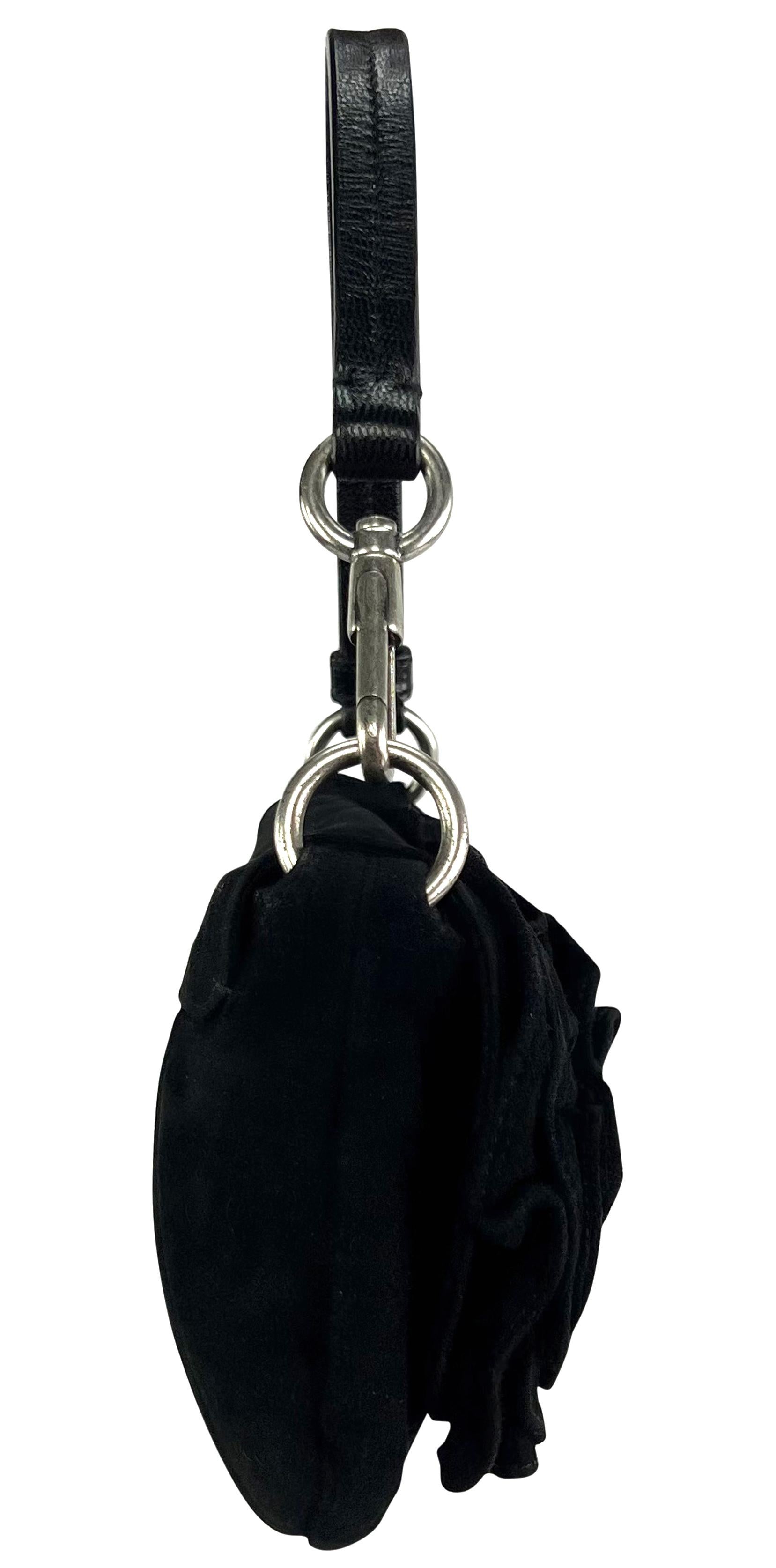 2003 Yves Saint Laurent by Tom Ford Black Suede Flower Super Mini Bag For Sale 1