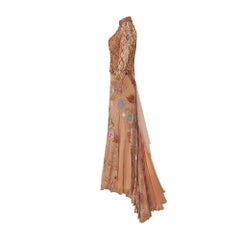 2003 Zuhair Murad Haute Couture Beige Long-Sleeve Dress