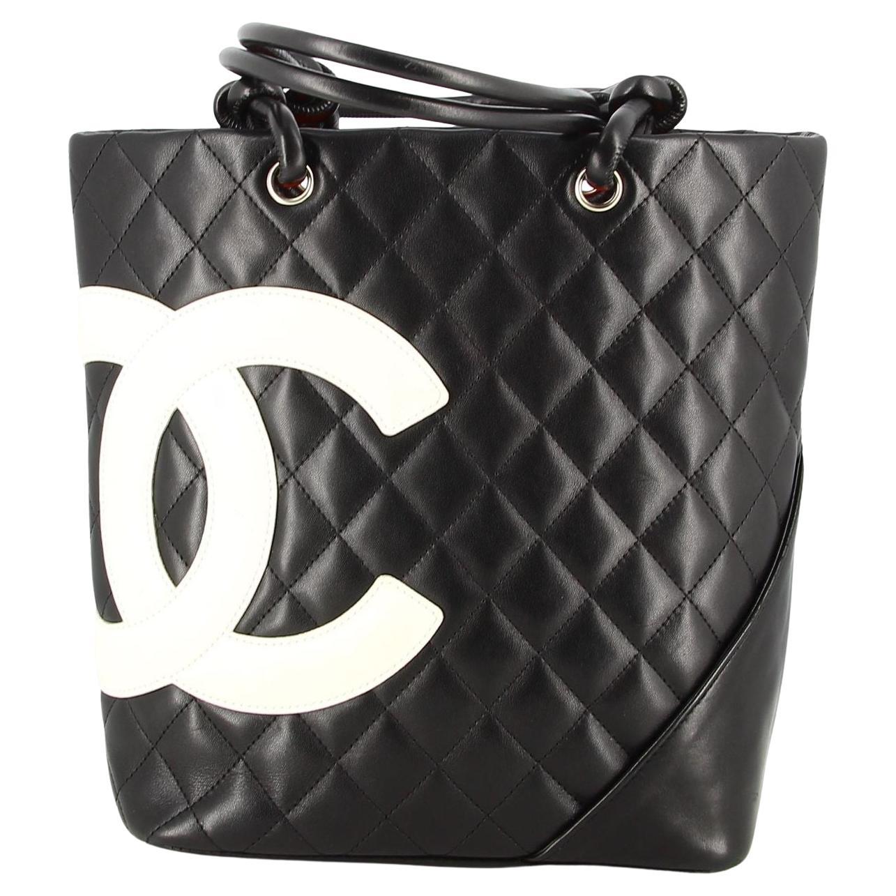White Chanel Bags With Black C - For Sale on 1stDibs