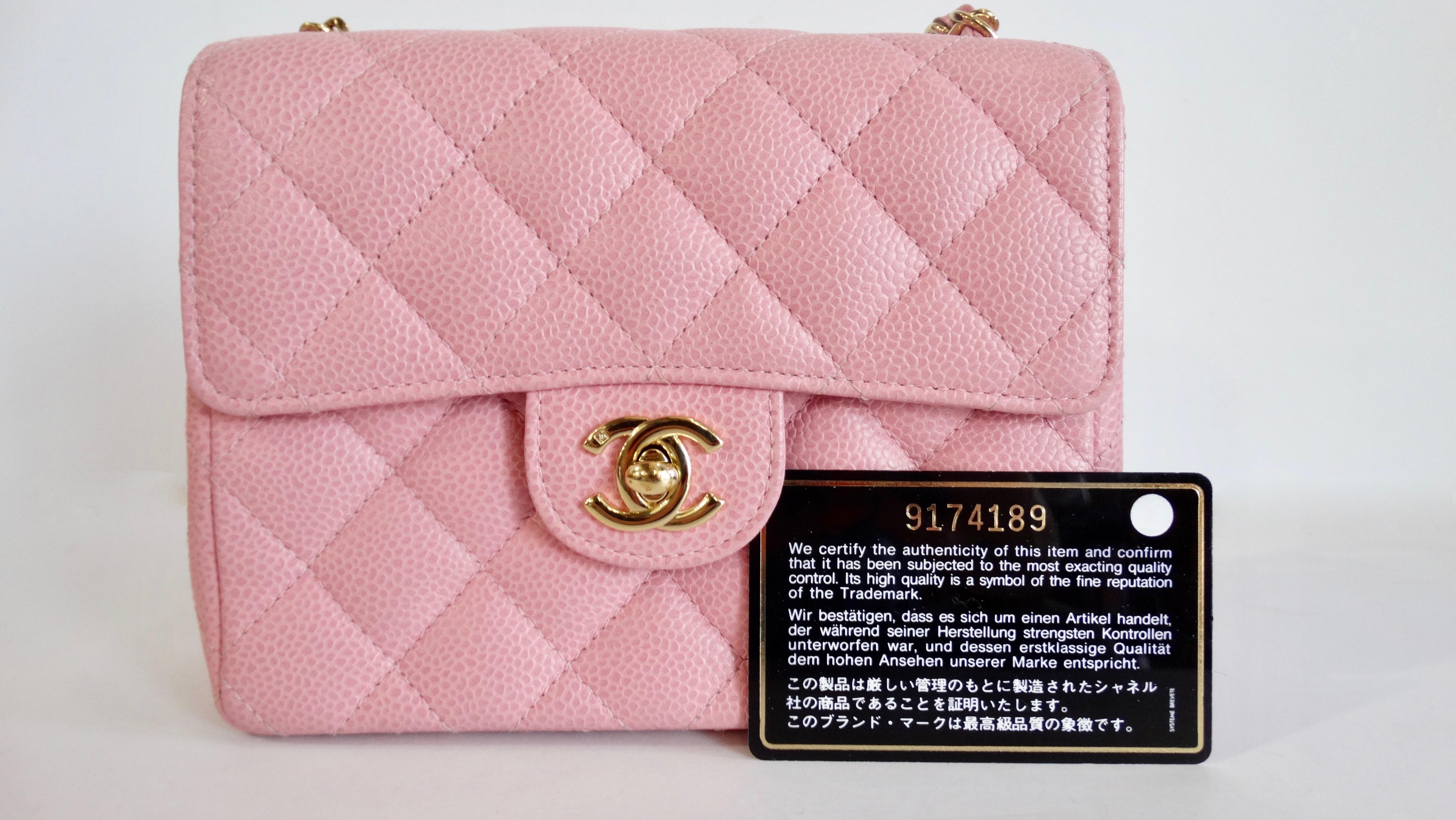2004/2005 Chanel Pink Caviar Leather Classic Single Flap Mini  2