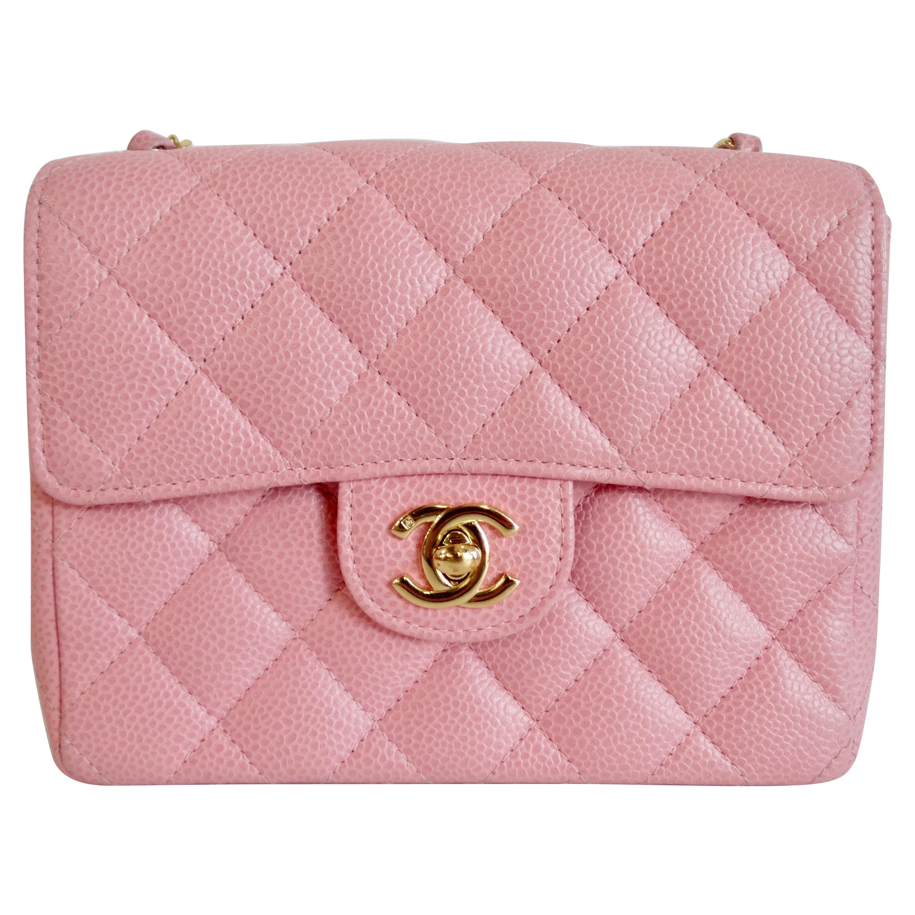 Chanel Pink Lambskin Quilted Mini Chocolate Bar Camellia Flap, 2003-2004  Available For Immediate Sale At Sotheby's