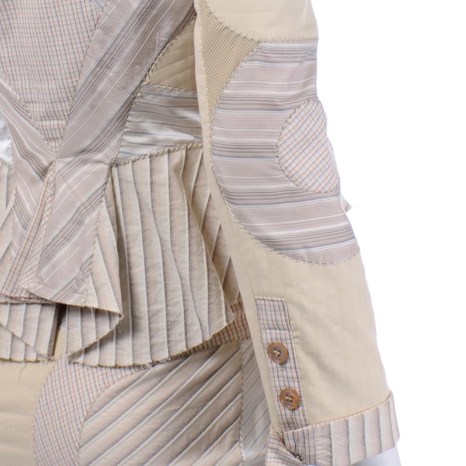 2004  Alexander McQueen - Costume jupe et veste patchwork de défilé en vente 12