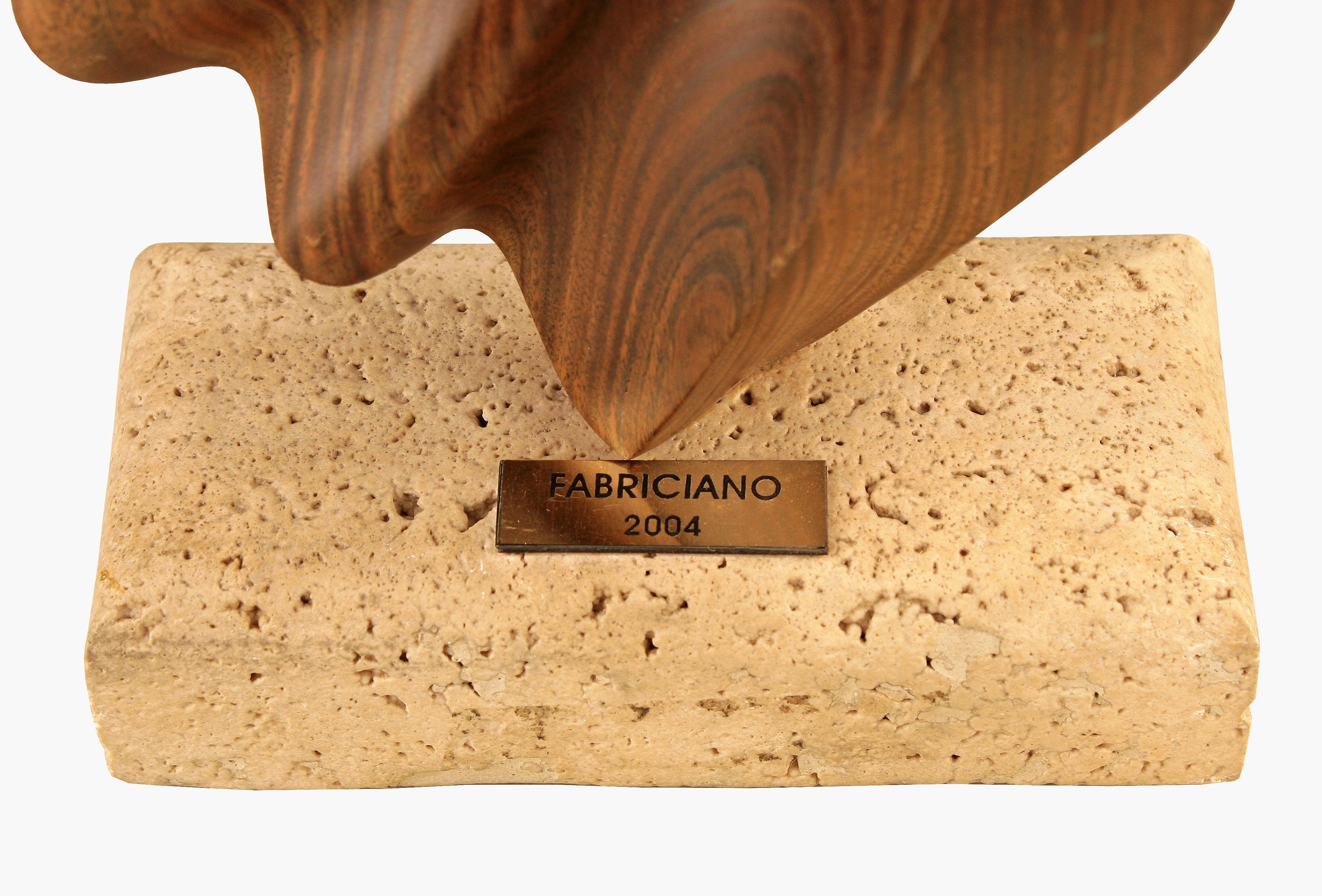 2004 Argentine Biomorphic Wood and Stone Abstract Sculpture by Fabriciano Gómez In Good Condition For Sale In North Miami, FL