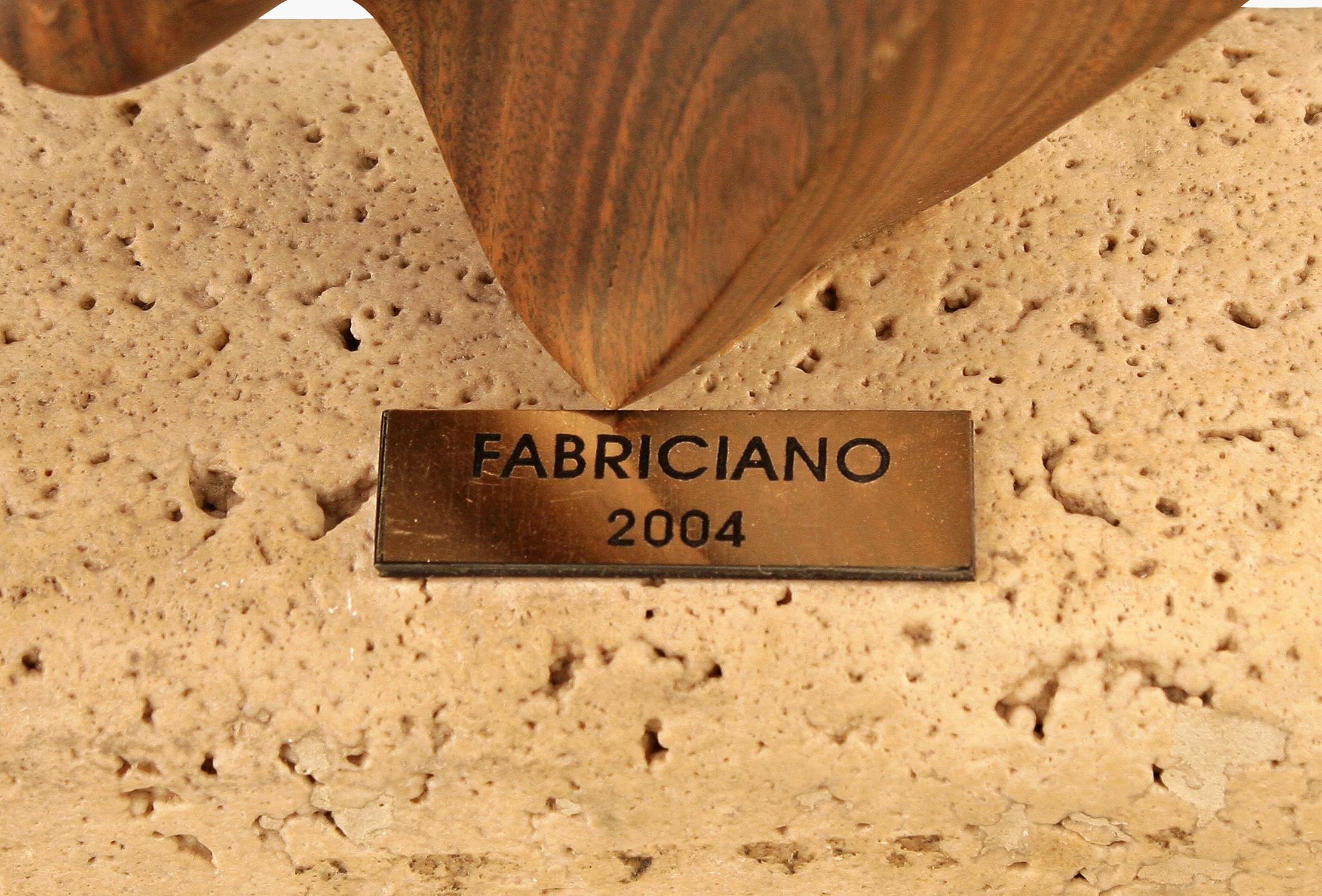 Contemporary 2004 Argentine Biomorphic Wood and Stone Abstract Sculpture by Fabriciano Gómez For Sale