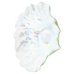 2004 Art Glass Iridescent Ruffle Center Bowl by, Kevin Fulton
