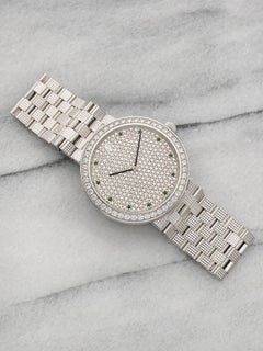 2004 Audemars Piguet Pave Ultra Thin 15071BC White Gold Pave Diamond Dial Manual