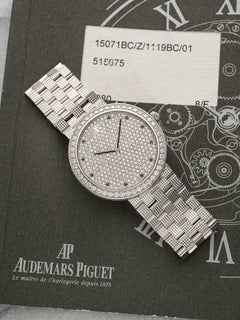 2004 Audemars Piguet Pave Ultra Thin 15071BC WG Diamond Pave Dial Manual 33 mm